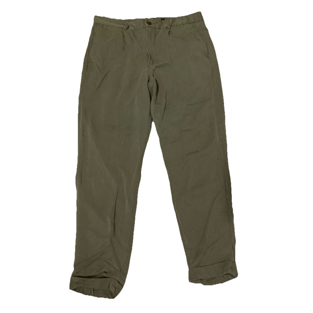 Vince Mens Olive Green Casual Straight Leg Chino Pants 100% Lyocell Size 31